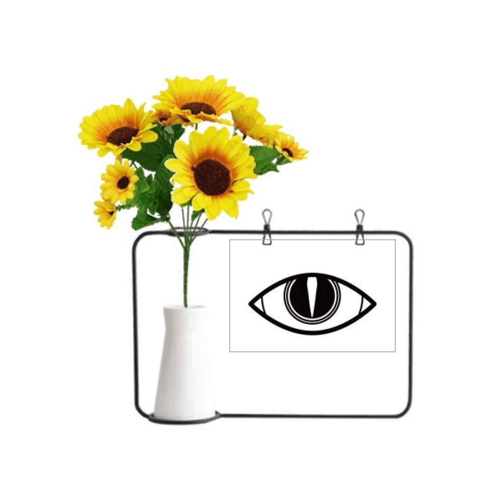 Motif œil de vectoriel sur décoration noire et tournesol durable