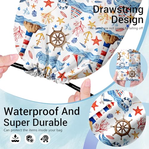 Image of Gymnastics Grip Bag Seaside Sailing Small Drawstring Gym Storage Pouch for Gym Outdoor