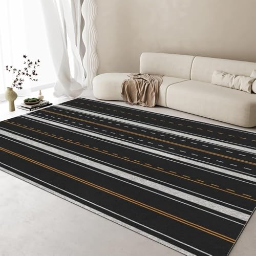 Tapis de zone 3D flanelle haut de gamme à texture abstraite moderne - 3
