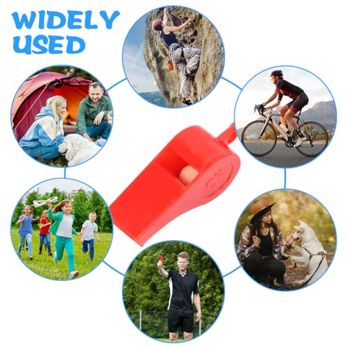 OFFCUP Plastik Pfeifen, 10pcs Sportpfeife im Training, Schiedsrichter stoffpfeifen mit Umhängeband, für Schulsport, Fußball, Hundetraining Schiedsrichter, Rettungsschwimmer