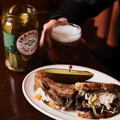 Frankie's Fine Brine Pickles 3 Jar Boozy Pickle Pack - 1 X Classic New York Deli Pickle Halves, 1 X Whiskey Pickle, 1 X Gin Pickle - 3 X 24Oz Jars #TOP1