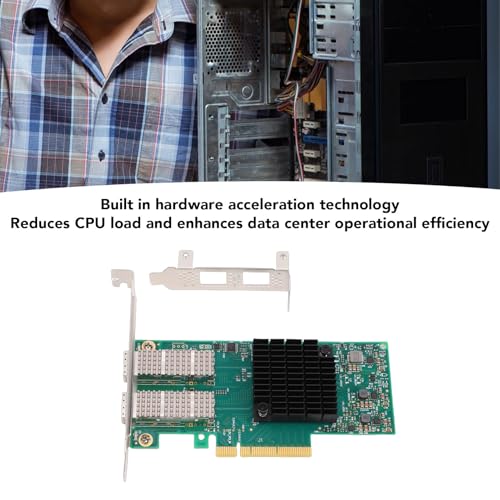 Adaptador PCIe GOWENIC con Doble Puerto Ethernet 10G 25G, Tarjeta de Red 2X 25G SFP28 RDMA SR IOV IPsec Offload con PXE UEFI iSCSI para Windows 8.1 y 10 miniatura 4