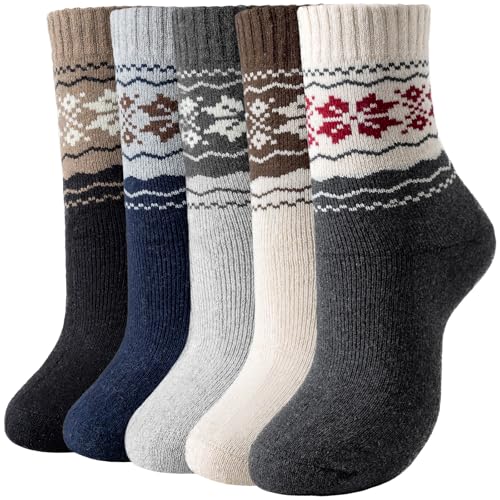 Image of Pleneal Wool Socks for Women - Womens Wool Socks Winter Warm Cozy Knit Sock for Women Men