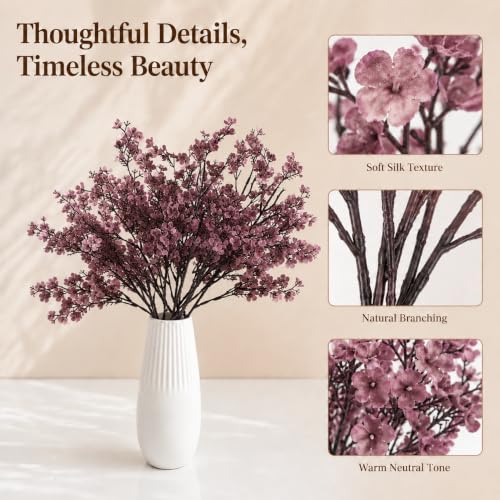 Image of Mandy's 6 Bundles Artificial Dusty Pink Baby's Breath Flowers