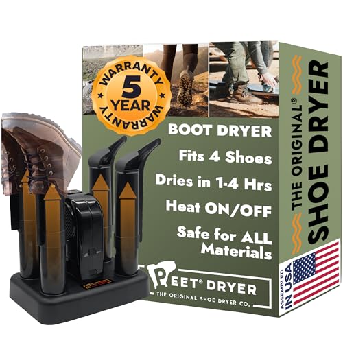 PEET Advantage Plus Boot Dryer with Fan and Heat - Portable Electric Shoe Dryer for Ski Boots, Ice Skates, Work Boots & Outdoor Gear - Fast Drying, 4-Shoe Capacity - 5 Year Warranty, Made in USA