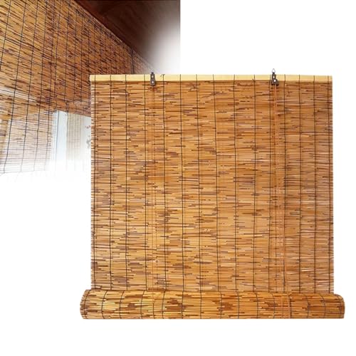 Estores Enrollables Bambú Exterior Cortinas Persiana de Bambú 80 90 100 110 120 130 140 150 160cm Ancho Persiana Ajustable De Ocultación Decorativa para Jardín Porche