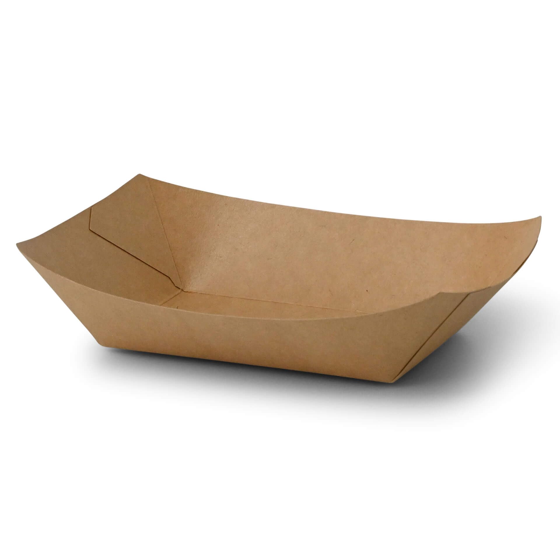 BIOZOYG Snackschale Pappe 500 Stück 500ml, 20,5 x 14 x 3 cm braun - Snackbox mit PE-Beschichtung - Pommes Schalen, Fingerfood Schale, Dessertschale, Tapas, Currywurst - Einwegteller