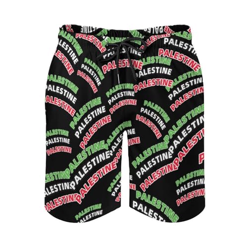 Palestine Mens Swim Trunks Quick Dry Beach Swimming Shorts with Mesh Lining and Pockets3