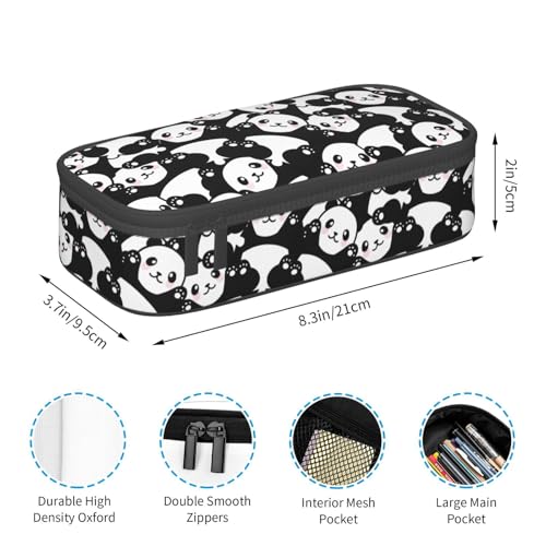 Image of Cute Kawaii Panda Pencil Case Organizer Big Capacity Pencil Pouch Stationery With Zipper School Supplies Pencil Bag For Girls Boys Office