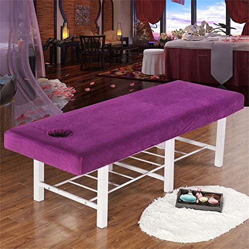 Chickwin Velours Housse Table Massage avec Trou, Housse Table de Massage Doux Lavable, Drap Housse Table de Massage Réutilisables, Drap de Salon de Coiffure...