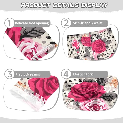 Kids High Waist Red Rose Leopard Leggings for Toddler Girls 4T 202b25523