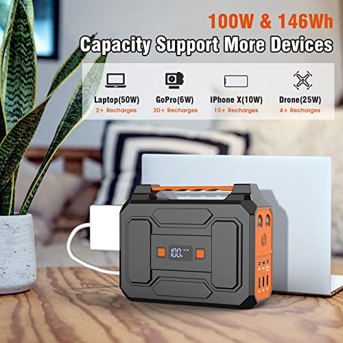 Zerokor 100W Portable Power Station With 30W Foldable Solar Panel(Dc15V/2A Output Max), Solar Generator Bundle With Ac Outlet For Home Use Tent Camping #TOP1