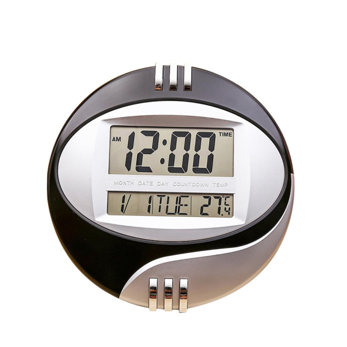Orologio da Muro con Grande Display Led, Visualizzazione Temperatura e Umidità, Design Creativo in Plastica, Silenzioso per Casa e Scuola