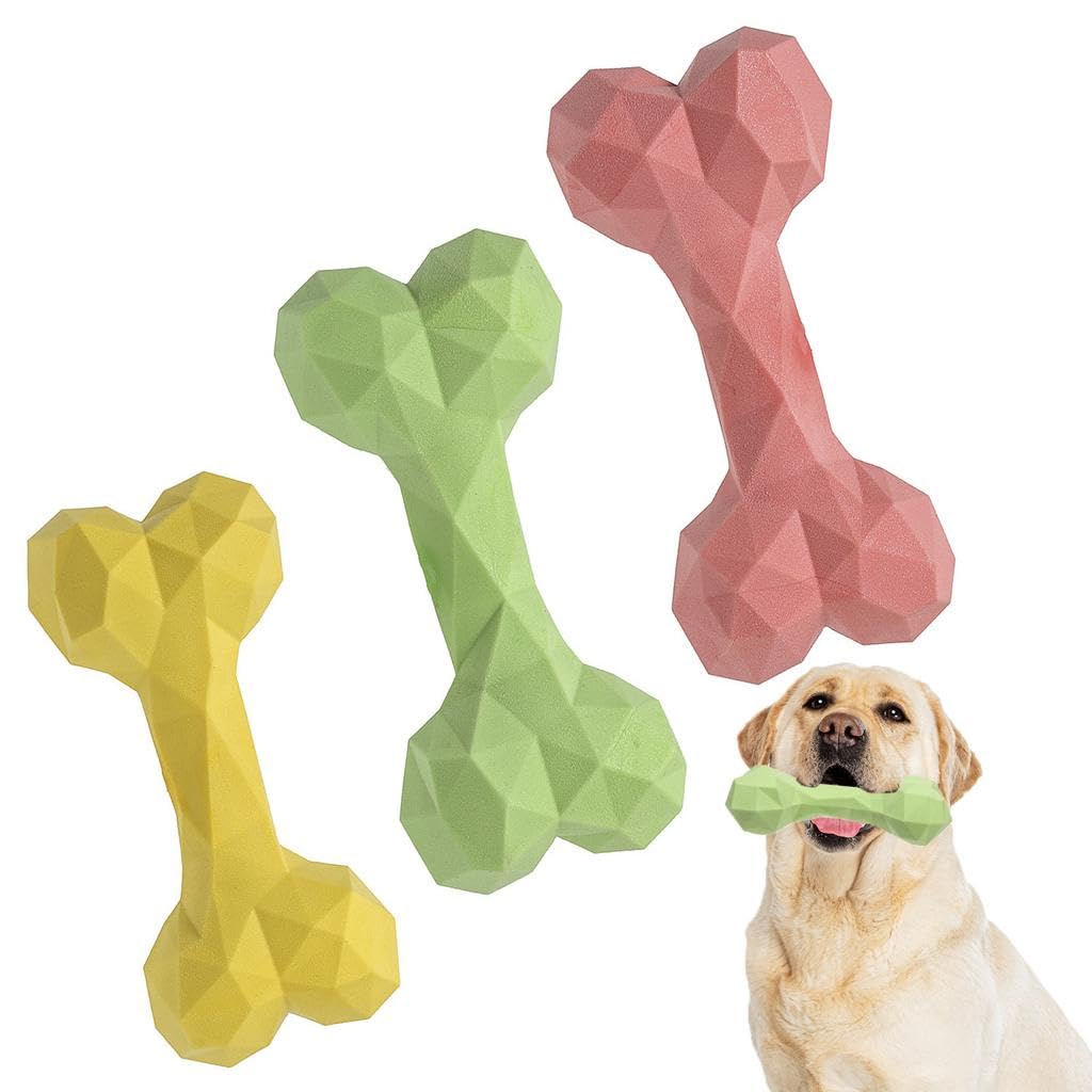 3 PCs Chew Bone Dog Toys For Puppy Toys Bone Special Treat Pets Bone for Dogs and Puppies - Includes 3 colors