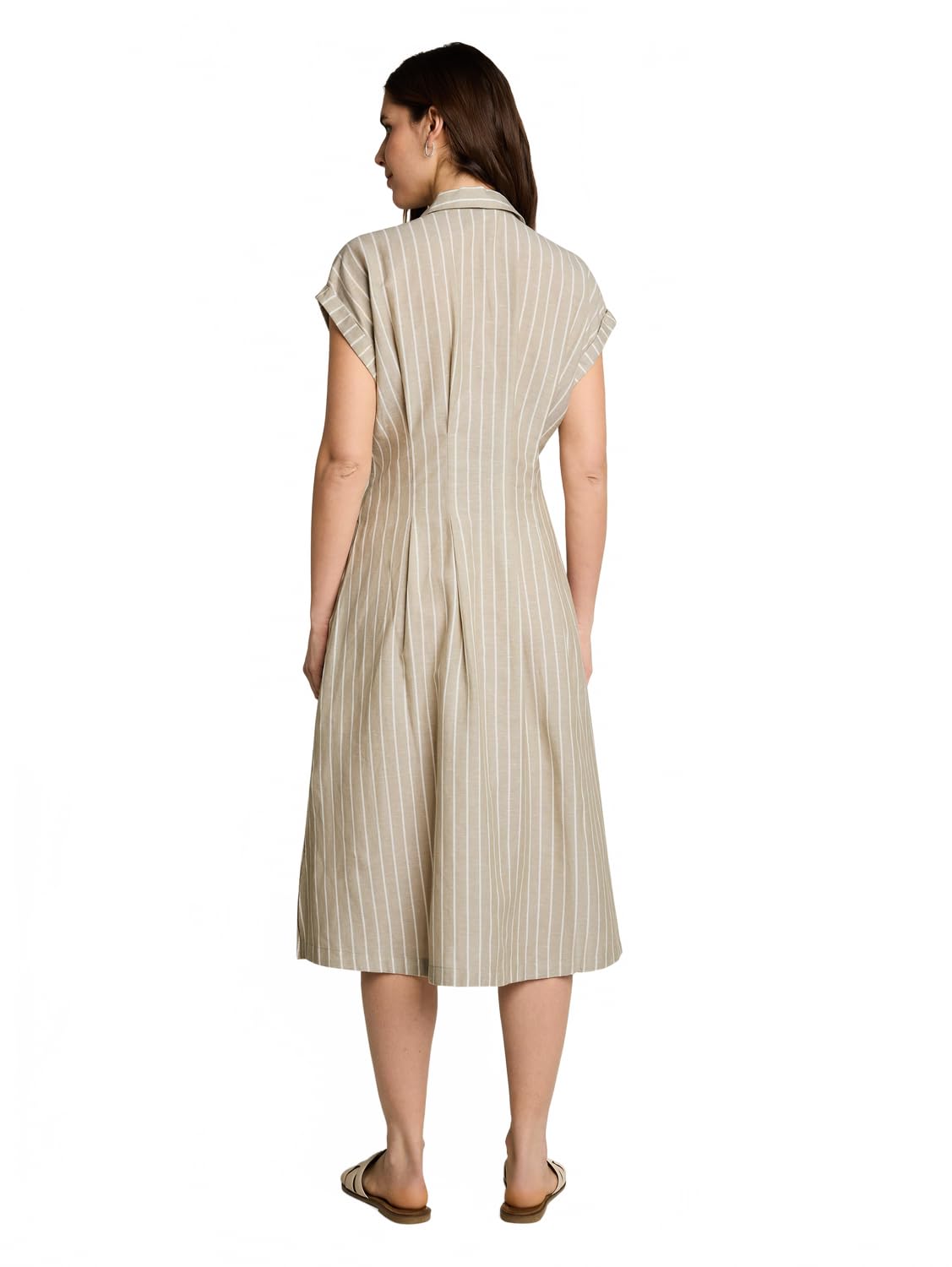 Tom Tailor Damen 1051247 Midi-Kleid mit Streifenmuster
