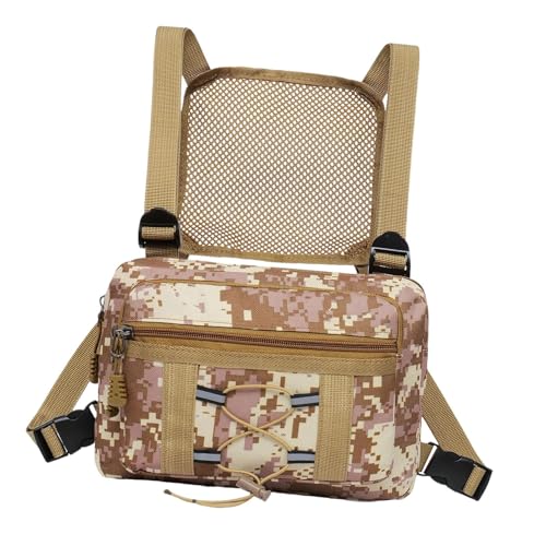 Porta binoculares con bolsillo para accesorios impermeable amarillo de pecho