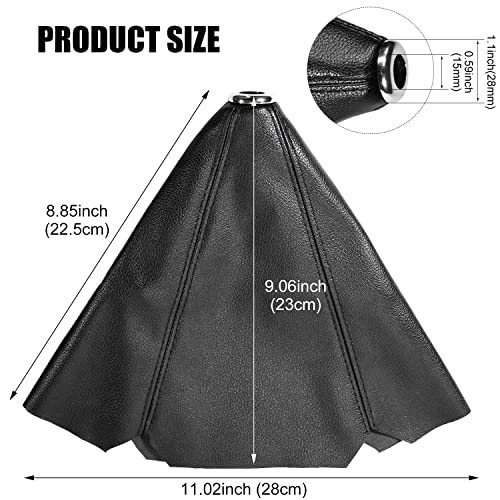 Qiang Kun Universal Car Shift Knob Dust Cover Black Pu Leather Manual/Auto Shifter Shift Boots Cover (Black) #TOP3