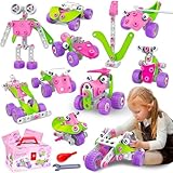 STEM Toys for 4 5 6 7 8+ Year Old Girl Birthday Gifts Pink Educational Building Toys for Kids Ages 4-8 5-7 8-10 Stem Activities Construction Toy for Girls 4-6 6-8 Creative Games Christmas Idea Gift