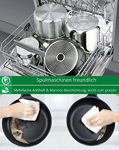 Set padella e saltapasta antiaderente in pietra a induzione 28