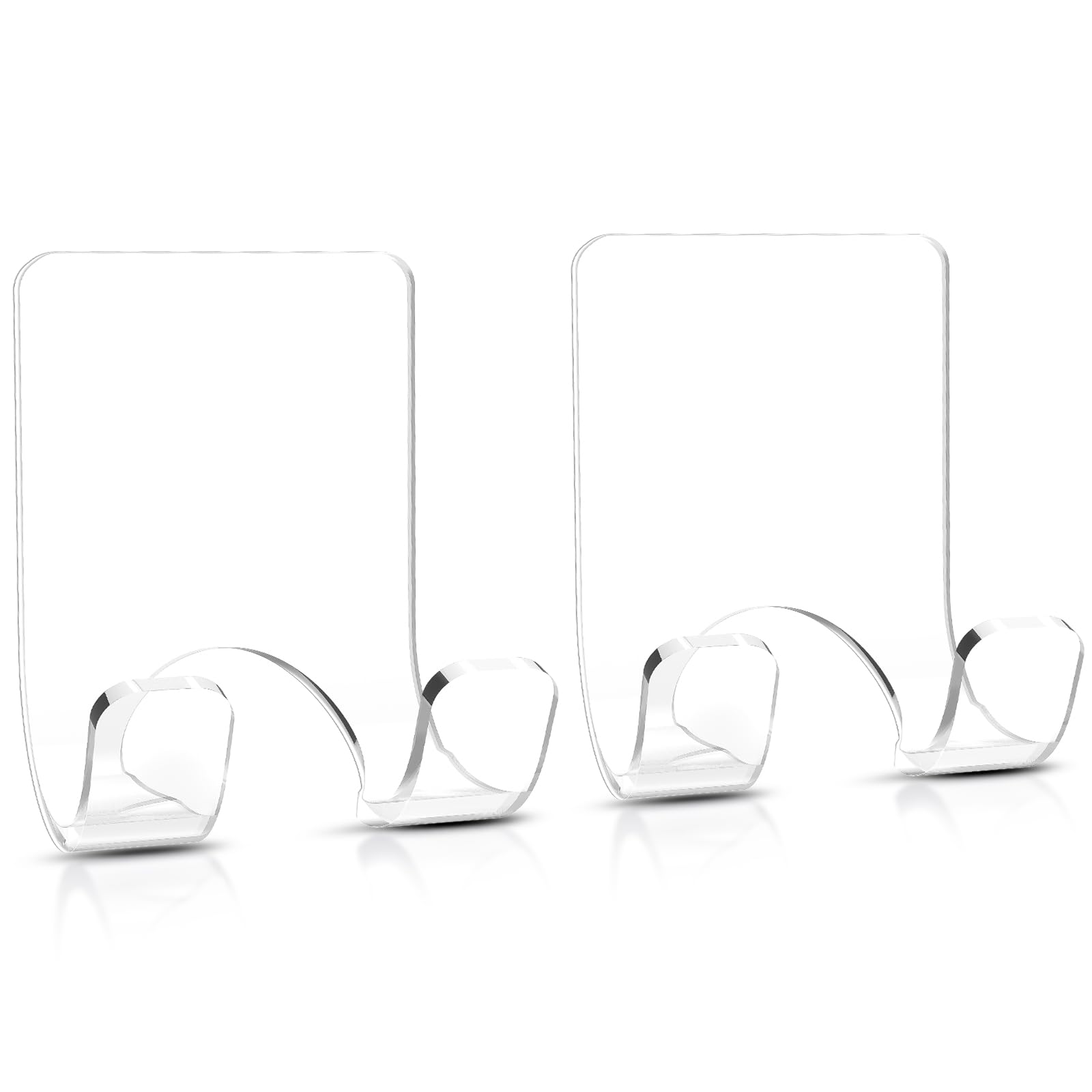 VIS'V Shower Wall Razor Holder, Acrylic Adhesive Razor Hooks for His and Hers, Waterproof, Clear, 2 Pcs