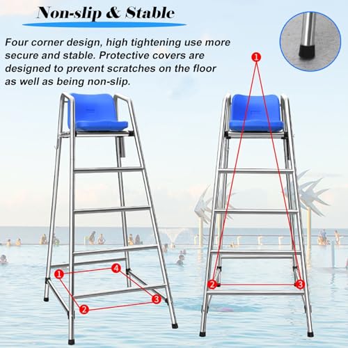 Silla de salvavidas metálica desmontable con asiento ABS miniatura 5