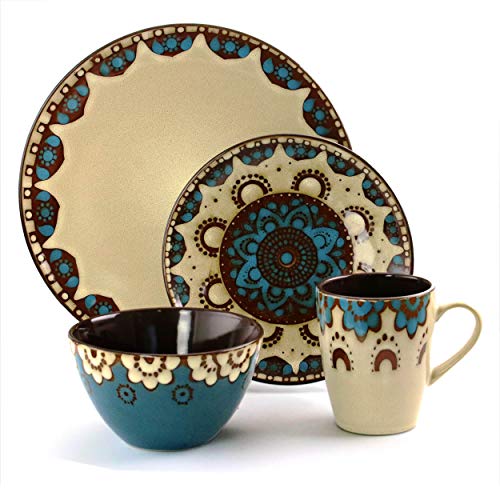 Elama Clay 16 Piece Stoneware Dinnerware Set for 4