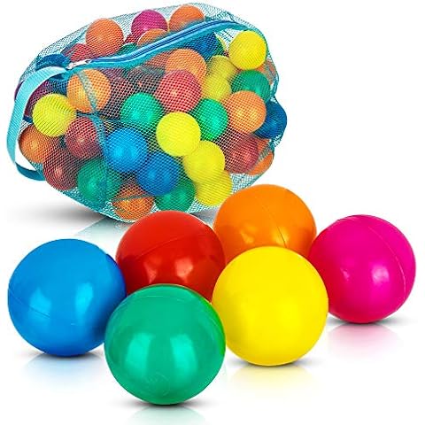 LIVIVO Kids Soft Pit Colourful Fun Pack of 100 Multicoloured Balls, Play Ball Tents, Pools, Indoor Outdoor Use, Smooth Surface and No Sharp Edges, Toxic Free Cover