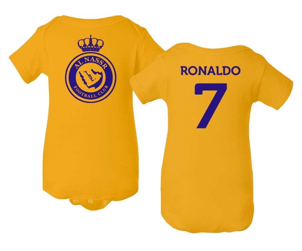 Al Nassr Soccer #7 Ronaldo Jersey Style Baby Bodysuit