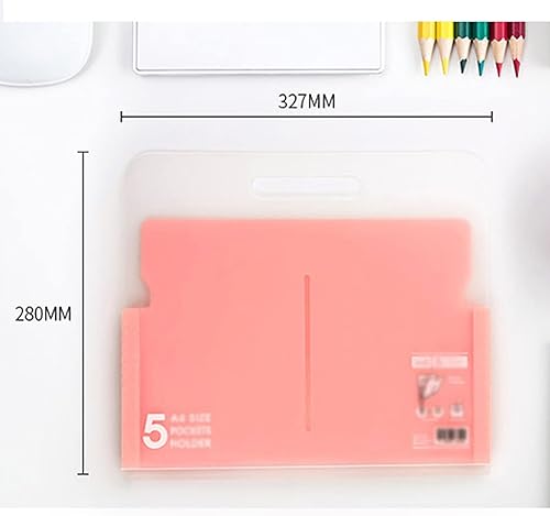 Miniatura 3 de Carpeta de archivos de color caramelo de 5 bolsillos, carpeta expandible, carpeta de PP, bolsa de documentos portátil, bolsa de almacenamiento de