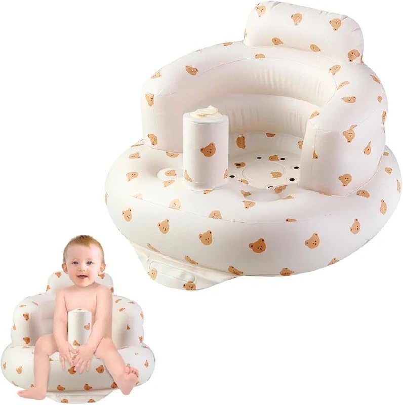 1Pcs, Portable Inflatable Baby Chair for Sitting Practice, Built-in Pump Sit Me Up Seat, Ergonomic Back Support Baby Floor Seat for Travel, Home & Outdoor Use (Multi-Pattern&Color)-image-16