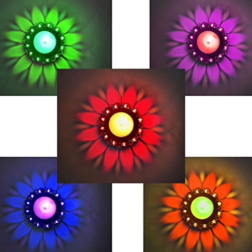 Image of CraftVatika 3D Reflection Diya, Diwali Decoration Items for Home Decor Transparent Multicolor Water Floating Reflections Plastic Oil Diya for Home Diwali Festival Decoration, (12 Diya) (Pack of 36)