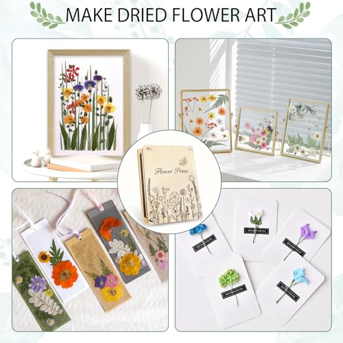 Sanlebi Large Flower Press for Adults Kids - 11.8x8.3 Inches (30x21cm) 10 Layers DIY Wooden Flower Pressing Kit with Storage Bag Arts and Crafts Kits for Adults Great Gift - Image 7