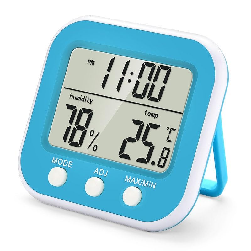 ABS Indoor Temperature Humidity Meter Thermometer Digital Hygrometer Clock