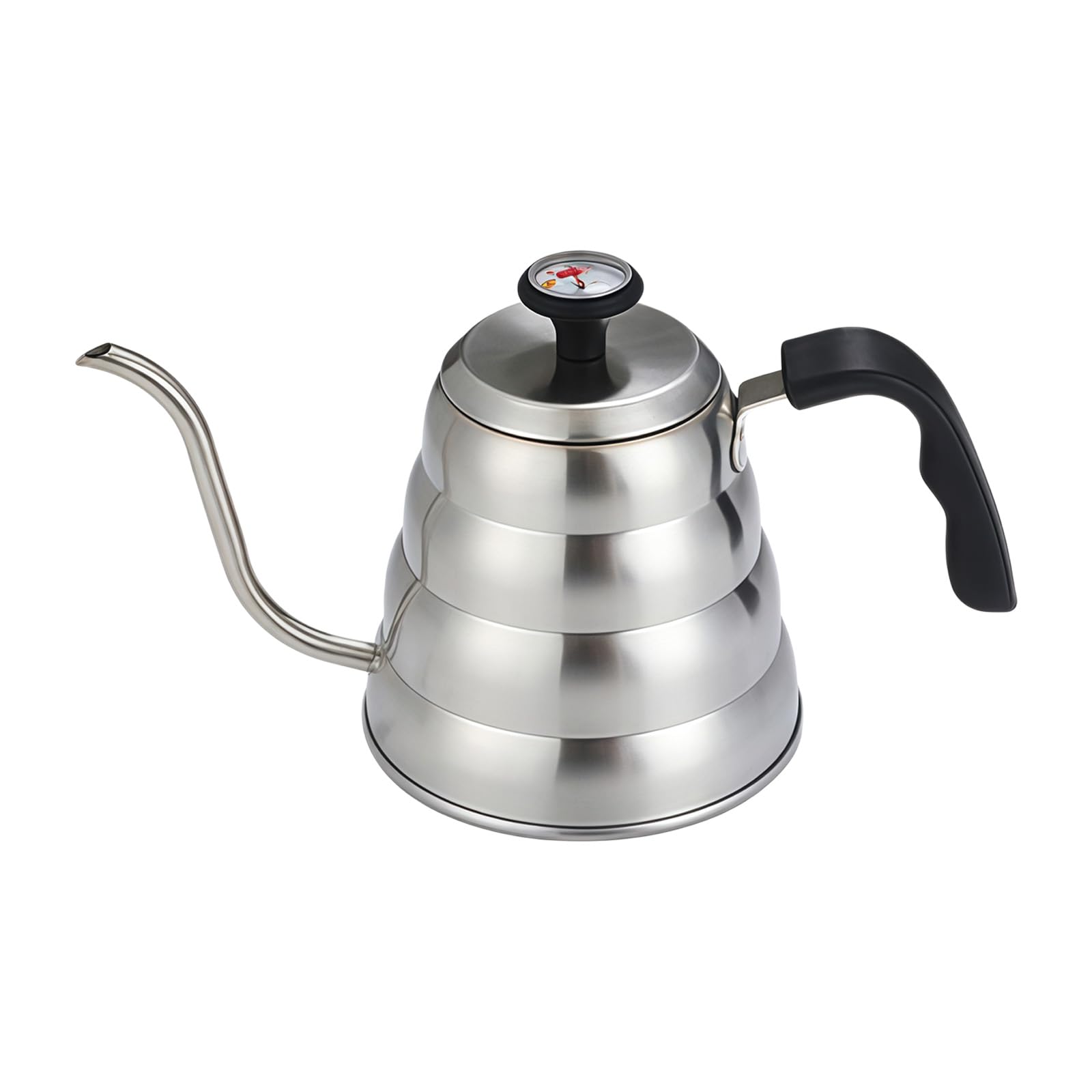 MALSSE 1.2L Stainless Steel Manual Pour Kettle with Digital Temperature Display for Brewing Good Accuracy Coffee Water Kettle