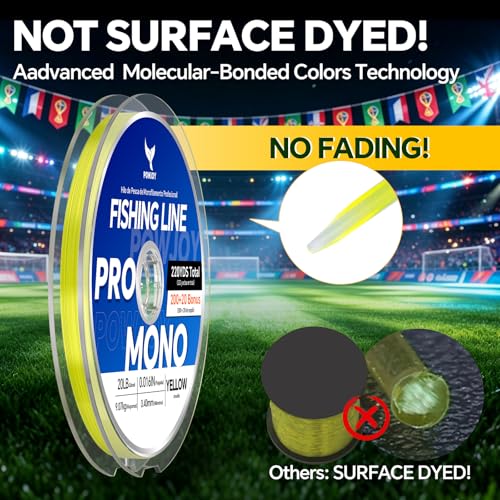 Image of Monofilament Fishing Line with Knot Guide Card, Tangle-Free Snap Ring for No More Mess, Low Memory Smooth Casting Nylon Mono String, 15 /20 /30 /50 /80LB, 220-1050 Yards