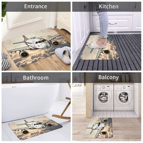 Tapis de bain en flanelle et paillasson extérieur facile à nettoyer - 8