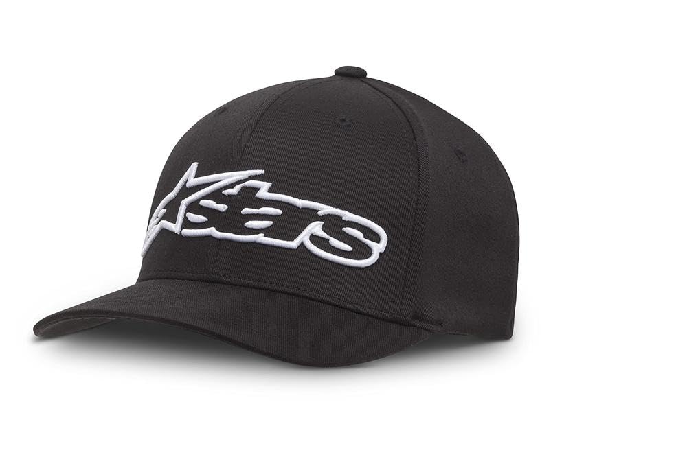 Alpinestars, Blaze Flexfit Hat, Baseball Cap, Black/White, 23X, Unisex-Adult