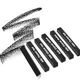 AIDIER 6 Pack Artist Compressed Charcoal Sticks Sketching Charcoal Pastel Square Black Crayon Soft M