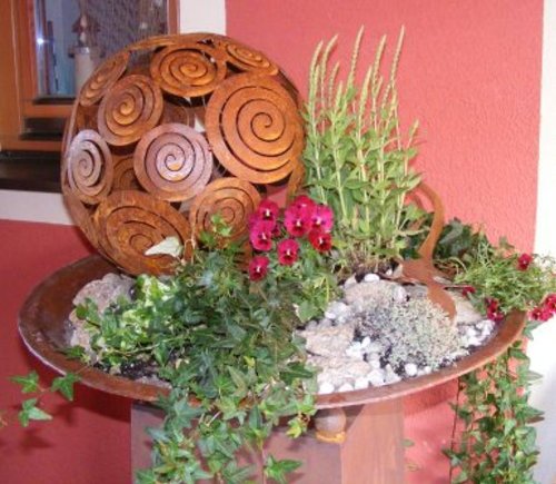 Rostikal | Edelrost Deko Kugel Filigran | Gartendekoration, Ø 40 cm