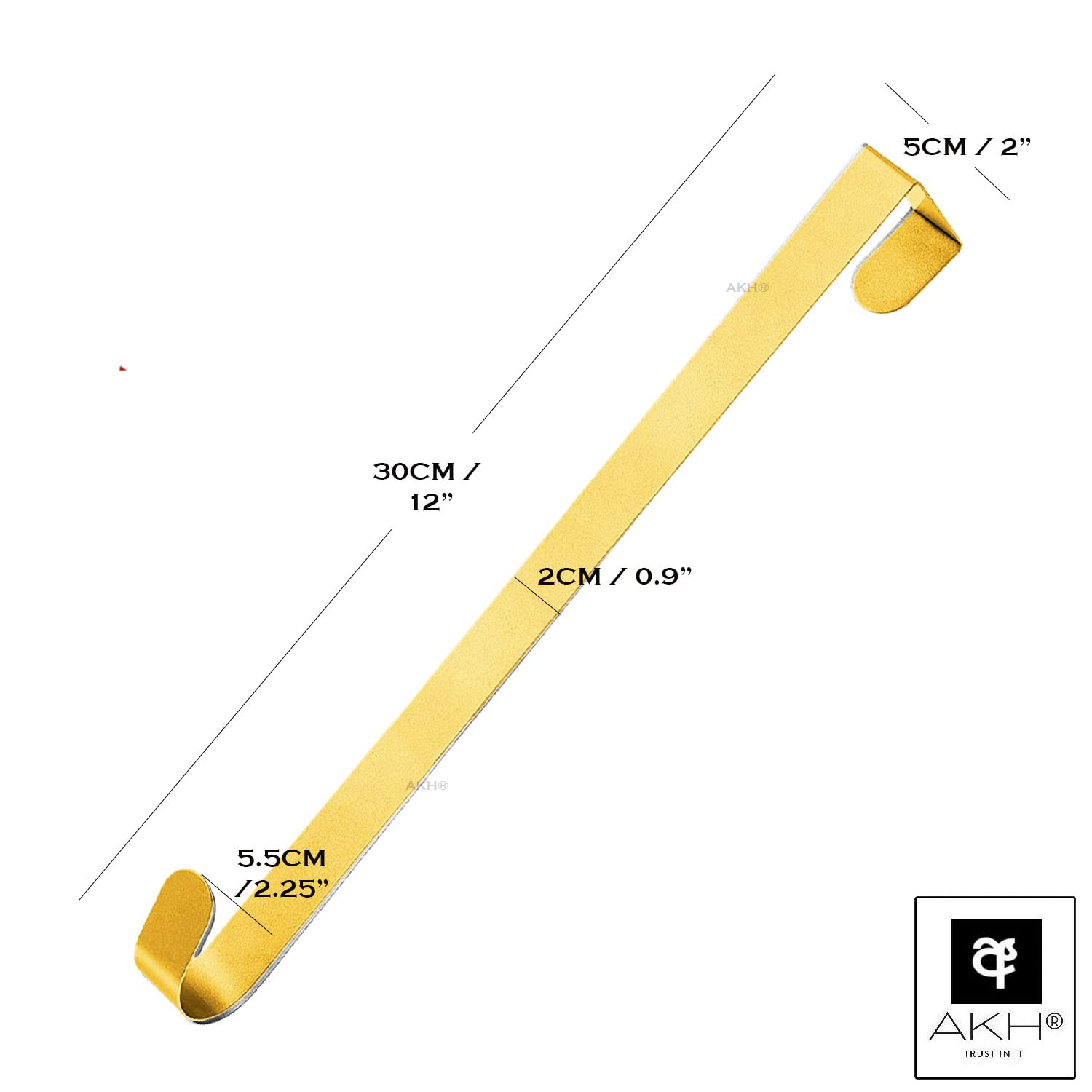 AKH® Gold Christmas Wreath Hanger - 30 cm / 12" Length - Image 2