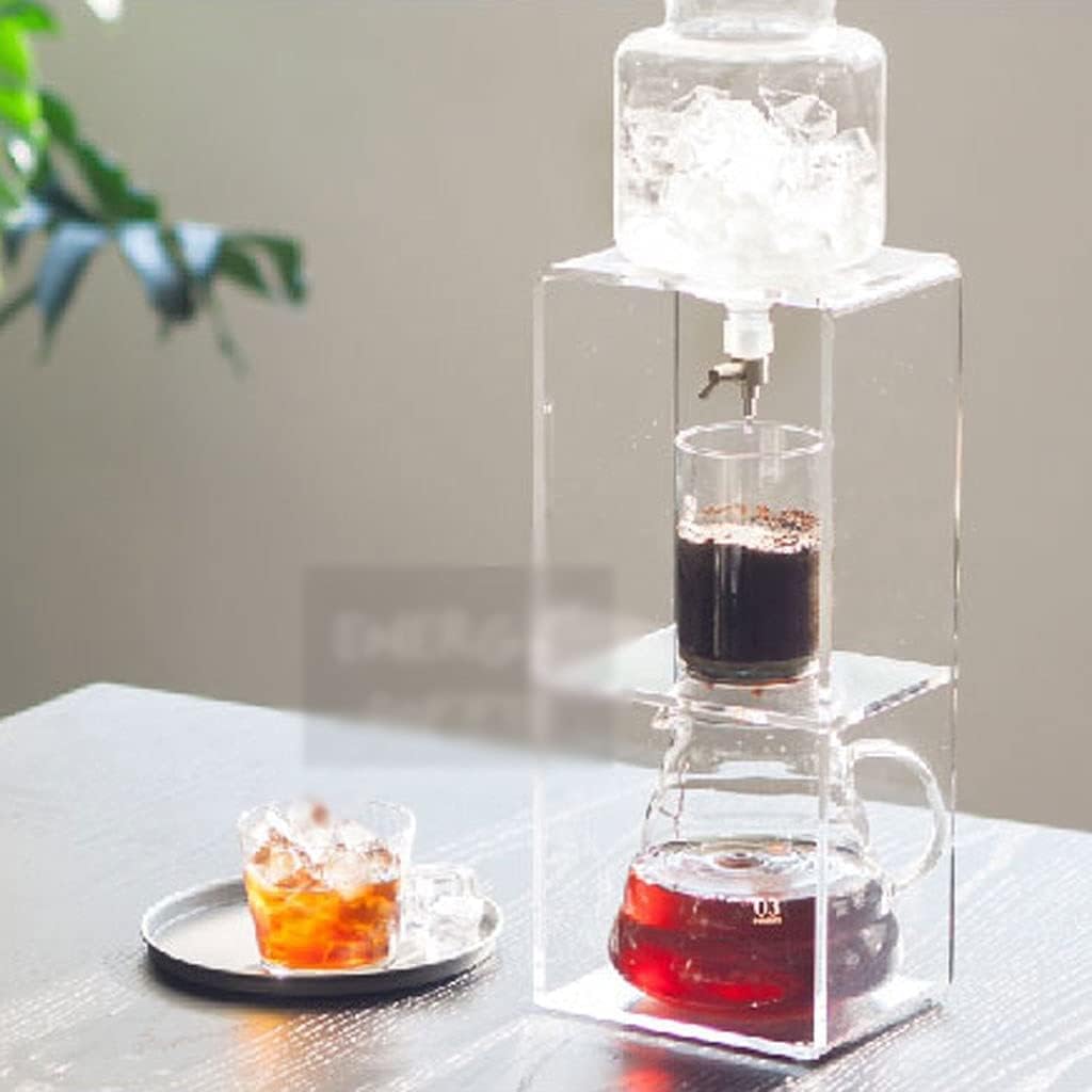 Habiba Iced Drip Coffee Maker Clear Siphon Coffee Maker, Acrylic Frame Coffee Maker, Multifunctional Creative Cold Brew Coffee Maker with Control Valve Reusable