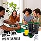 Schocken Set 5 würfelbecher Leder 25 Würfeln Schockbesteck Holz mit 14 Scheiben und Ständer Schockbesteck Set für Jule Meiern Maxen Mörkeln 10X10cm (gelb und schwarz)