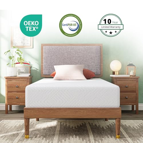 Dyonery Twin Mattress - 6 Inch Green Tea Memory Foam Mattress- Twin Mattresses in a Box - CertiPUR-US Certified Fiberglass Free - Gel Layer - Medium Firm - 75