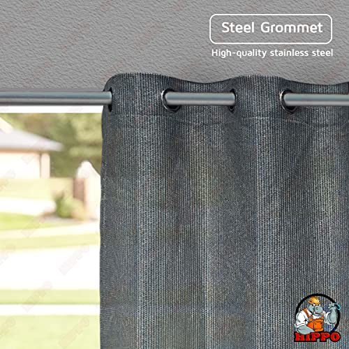 Image of HIPPO HDPE 230 GSM Outdoor Loop Curtain (Cool-Grey, 3FTX4.5FT, Solid)