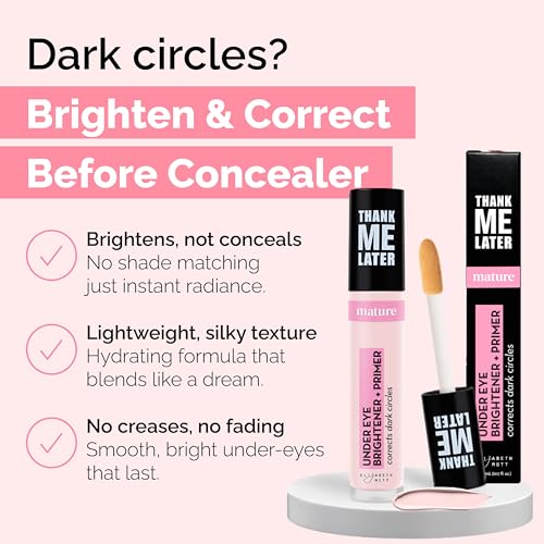Image of Elizabeth Mott Thank Me Later Under Eye Brightener Base - Soft Pink, 5ml | Under Eye Brightener Base, Color-Correcting, Neutralizes Dark Circles, Helps Concealer Apply Smoothly & Wear Better