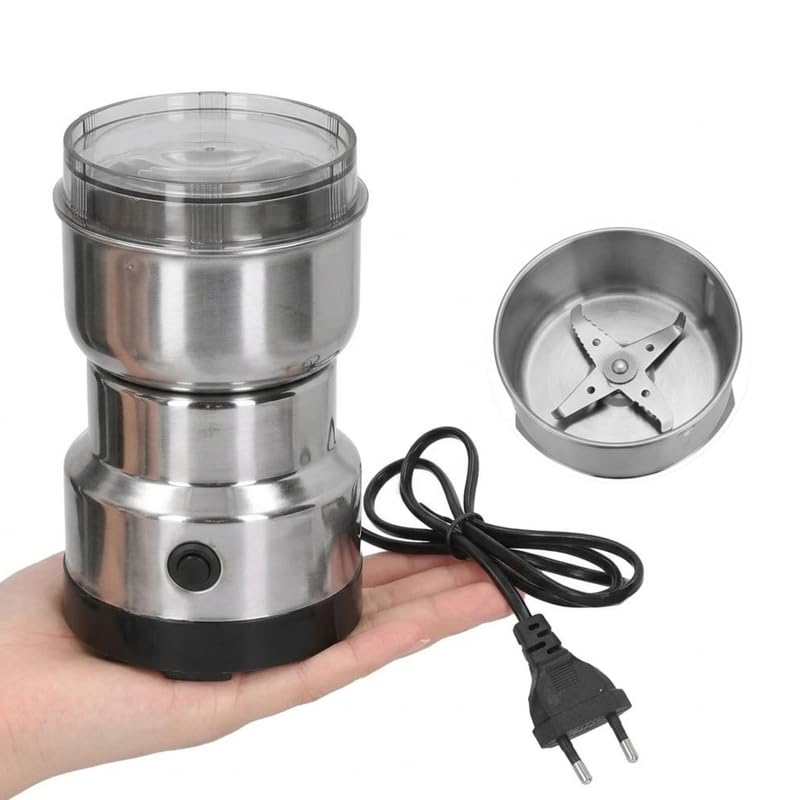 Image of Drumstone TopRated 𝟏𝟓𝐘𝐫 𝐖𝐚𝐫𝐫𝐚𝐧𝐭𝐲 Mini Electric Stainless Steel Grinding Machine, Multi-Function Small Food Grinder for Coffee Beans, Seasonings & Spices, Automatic Grinding Tool