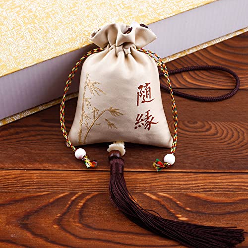 4 bolsas sachet bordadas con cordón 9cm×12cm miniatura 1
