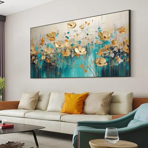 Toile abstraite de fleurs blanches style peinture à l'huile haute définition