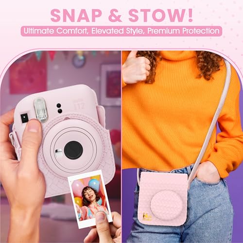 Image of Fujifilm Instax Mini 12 Instant Camera Blossom Pink + Minimate Custom Designed Case + Fuji Instax Film 10 Sheets & Photo Album