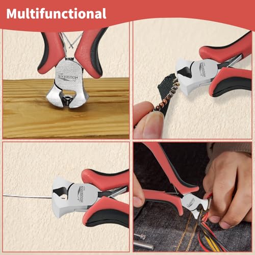 Image of 5-Piece 4 Inch End Cutting Pliers, Flush Cut Pliers Tools